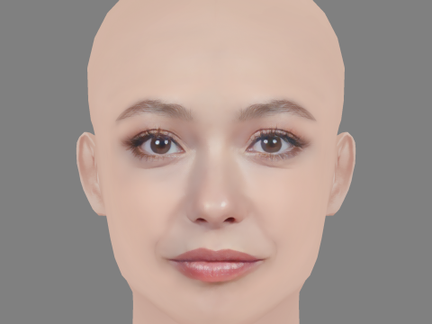 Anna Castillo Head - No Hair - Low poly head for game 3D Model