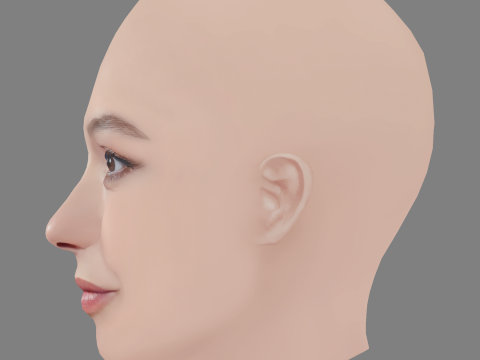 Anna Castillo Head - No Hair - Low poly head for game 3D Model