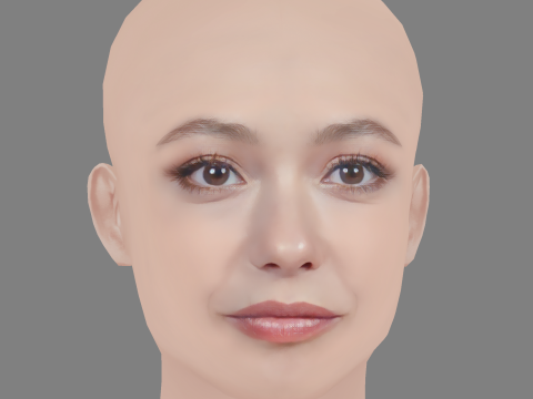 Anna Castillo Head - No Hair - Low poly head for game 3D Model