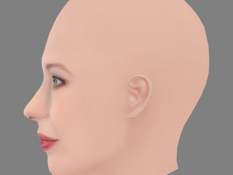 Anna Chipovskaya Head - No Hair - Low poly head for game 3D Model