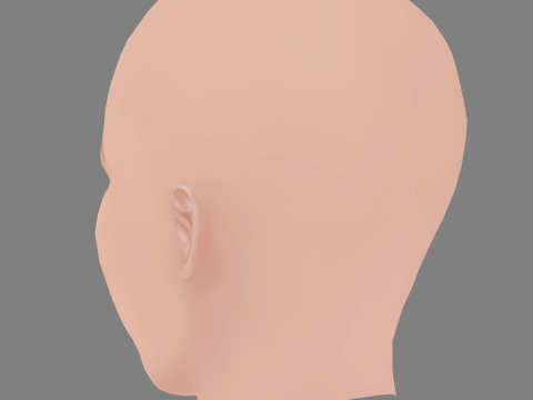 Anna Chipovskaya Head - No Hair - Low poly head for game 3D Model