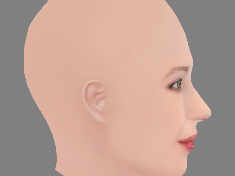Anna Chipovskaya Head - No Hair - Low poly head for game 3D Model