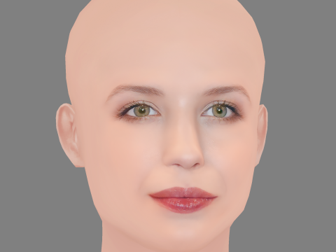 Anna Chipovskaya Head - No Hair - Low poly head for game 3D Model