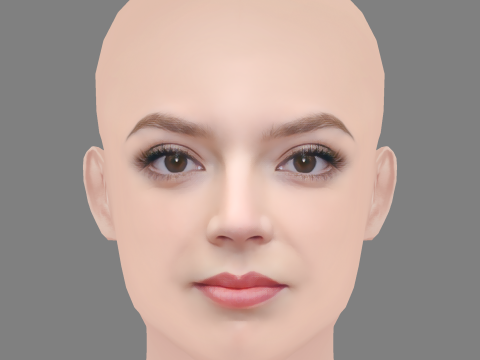 Anya Taylor-Joy Head - No Hair - Low poly head for game Model 3D