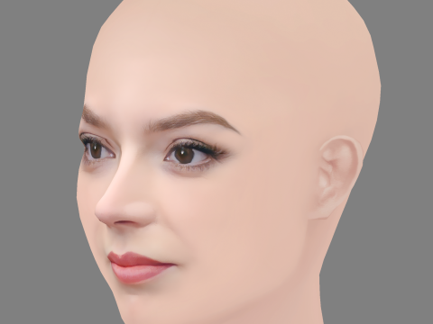 Anya Taylor-Joy Head - No Hair - Low poly head for game Model 3D