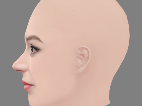 Anya Taylor-Joy Head - No Hair - Low poly head for game Model 3D