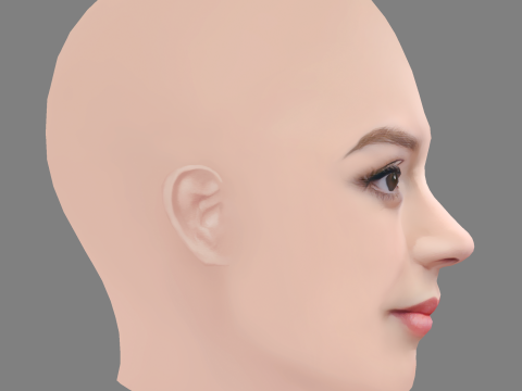 Anya Taylor-Joy Head - No Hair - Low poly head for game Model 3D