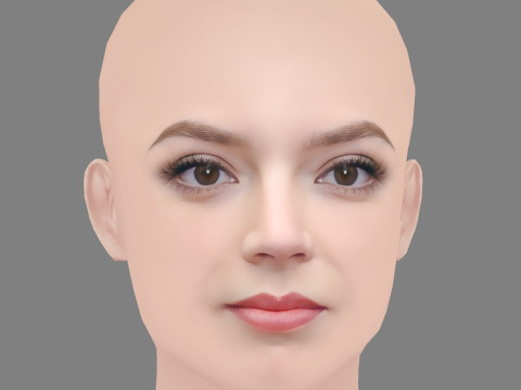 Anya Taylor-Joy Head - No Hair - Low poly head for game Model 3D