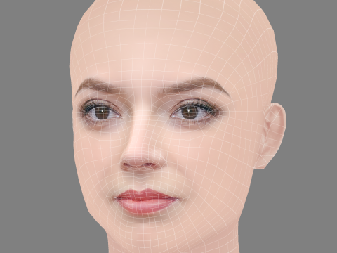 Anya Taylor-Joy Head - No Hair - Low poly head for game Model 3D