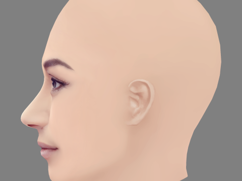Ariana DeBose Head - No Hair - Low poly head for game Modelo 3D