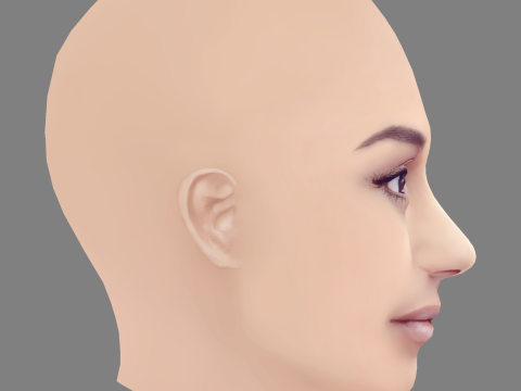 Ariana DeBose Head - No Hair - Low poly head for game Modelo 3D
