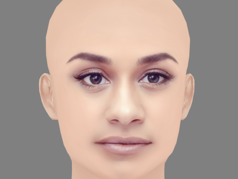 Ariana DeBose Head - No Hair - Low poly head for game Modelo 3D