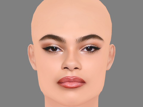 Ariana Greenblatt Head - Tanpa Rambut - Kepala poli rendah untuk permainan Model 3D