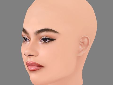 Ariana Greenblatt Head - Tanpa Rambut - Kepala poli rendah untuk permainan Model 3D