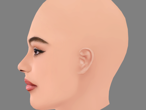 Ariana Greenblatt Head - Tanpa Rambut - Kepala poli rendah untuk permainan Model 3D
