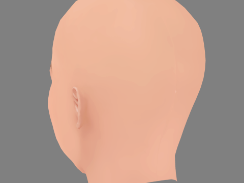 Ariana Greenblatt Head - Tanpa Rambut - Kepala poli rendah untuk permainan Model 3D