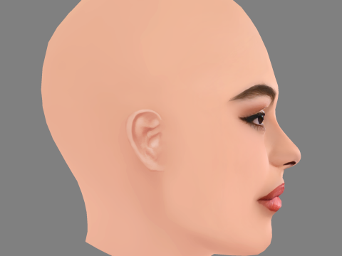 Ariana Greenblatt Head - Tanpa Rambut - Kepala poli rendah untuk permainan Model 3D