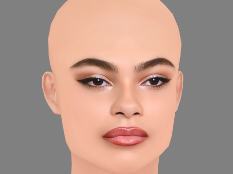 Ariana Greenblatt Head - Tanpa Rambut - Kepala poli rendah untuk permainan Model 3D