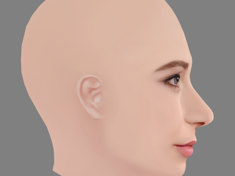 Ashleigh Cummings Head - No Hair - Low poly head for game 3D Model