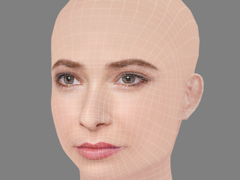 Ashleigh Cummings Head - No Hair - Low poly head for game 3D Model
