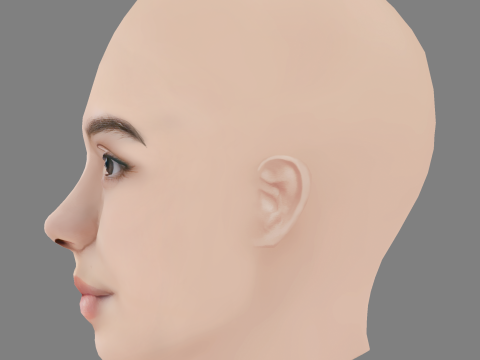 Aulii Cravalho Head - No Hair - Low poly head for game 3D Модель