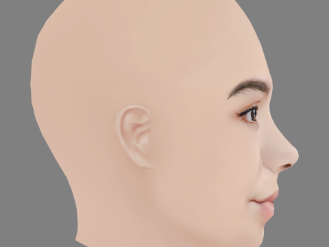 Aulii Cravalho Head - No Hair - Low poly head for game 3D Модель