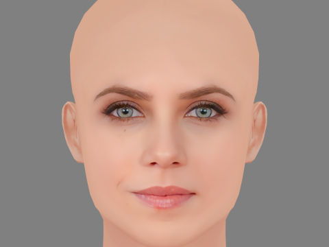 Aura Garrido Head - No Hair - Low poly head for game 3D Model