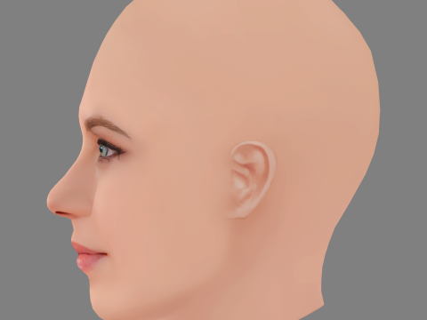Aura Garrido Head - No Hair - Low poly head for game 3D Model