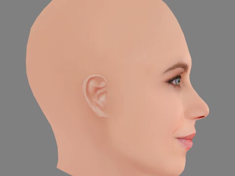 Aura Garrido Head - No Hair - Low poly head for game 3D Model