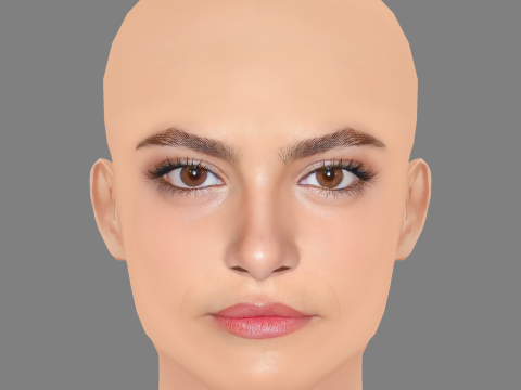 Aurora Giovinazzo Head - No Hair - Low poly head for game 3D Model