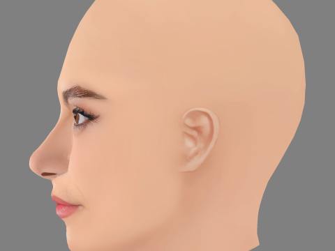 Aurora Giovinazzo Head - No Hair - Low poly head for game 3D Model