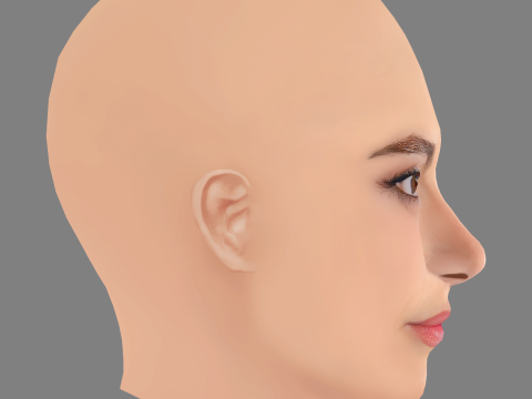 Aurora Giovinazzo Head - No Hair - Low poly head for game 3D Model