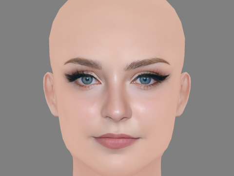 Aviva Mongillo Head - No Hair - Low poly head for game Modello 3D