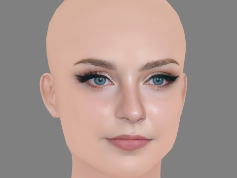 Aviva Mongillo Head - No Hair - Low poly head for game Modello 3D