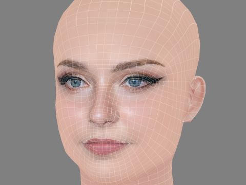 Aviva Mongillo Head - No Hair - Low poly head for game Modello 3D
