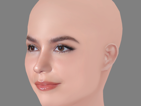 Bailee Madison Head - No Hair - Low poly head for game Modelo 3D
