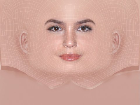 Bailee Madison Head - No Hair - Low poly head for game Modelo 3D