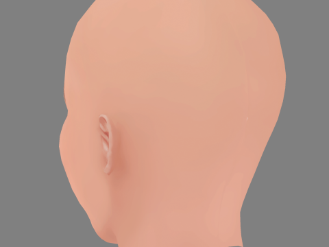 Beatrice Granno Head - No Hair - Low poly head for game Modello 3D