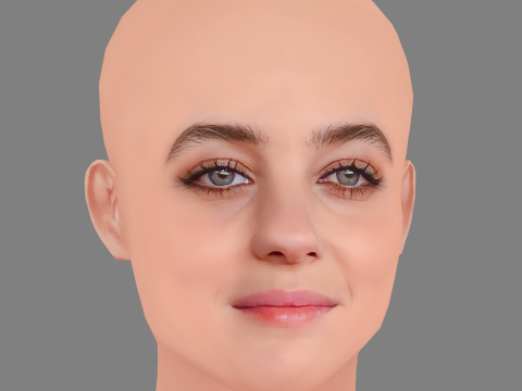 Beatrice Granno Head - No Hair - Low poly head for game Modello 3D