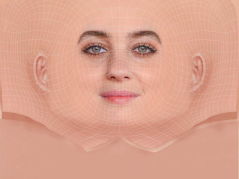Beatrice Granno Head - No Hair - Low poly head for game Modello 3D