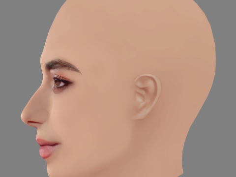 Begona Vargas Head - No Hair - Low poly head for game Modello 3D