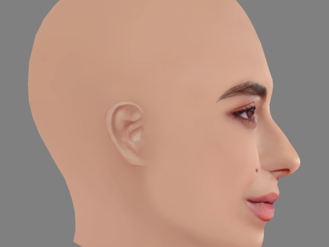 Begona Vargas Head - No Hair - Low poly head for game Modello 3D
