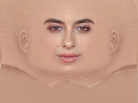 Begona Vargas Head - No Hair - Low poly head for game Modello 3D