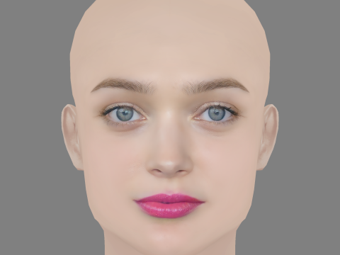 Bella Heathcote Head - No Hair - Low poly head for game 3D Model