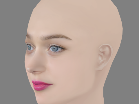 Bella Heathcote Head - No Hair - Low poly head for game 3D Model