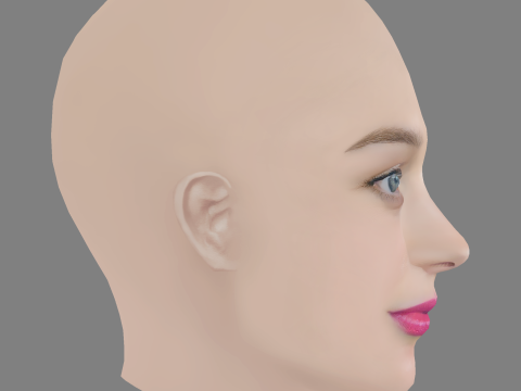 Bella Heathcote Head - No Hair - Low poly head for game 3D Model