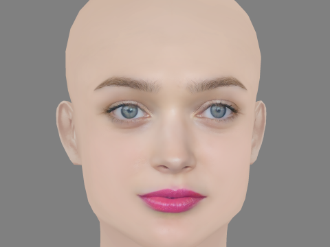 Bella Heathcote Head - No Hair - Low poly head for game 3D Model