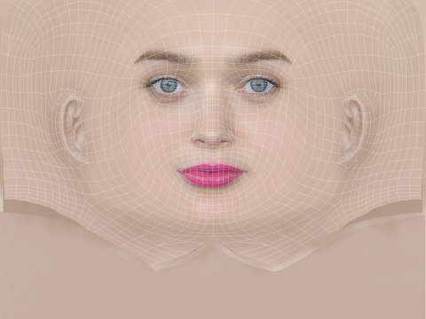 Bella Heathcote Head - No Hair - Low poly head for game 3D Model