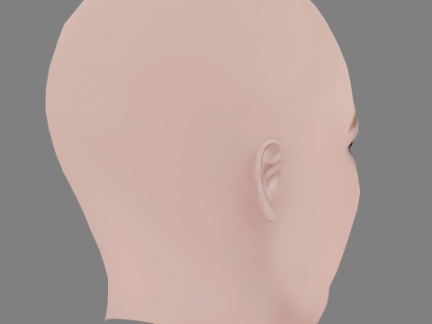 Bella Lack Head - No Hair - Low poly head for game 3D Model