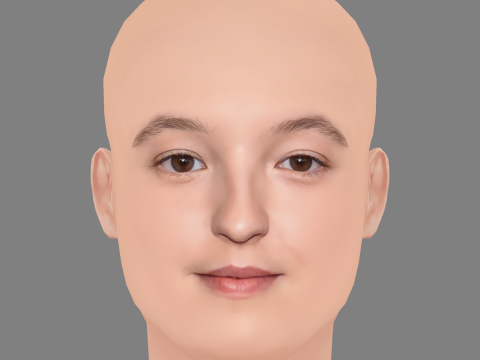 Bella Ramsey Head - No Hair - Low poly head for game Modelo 3D
